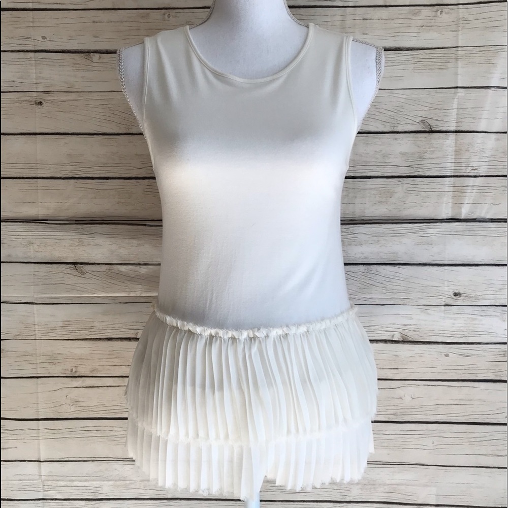 Banana Republic White Sleeveless Blouse